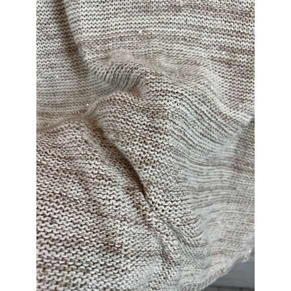 INC INTERNATIONAL CONCEPTS natural beige sequins knit sweater pullover size M - Picture 2 of 5